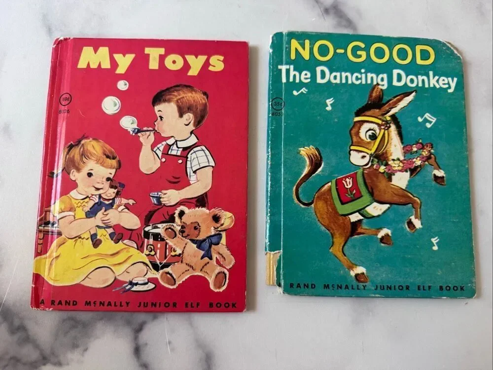 My Toys No Good Donkey 1940s vintage handbook children’s book Rand McNally